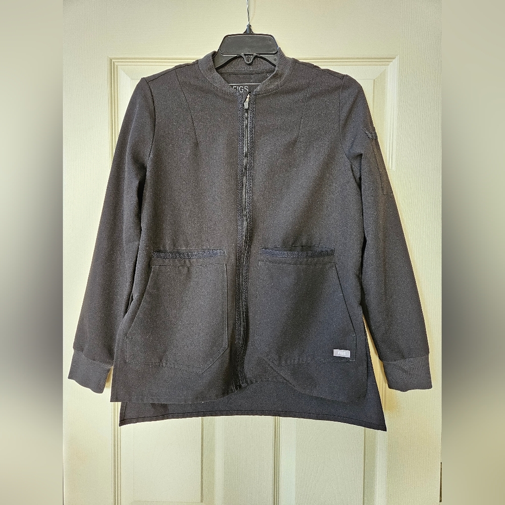 FIGS Bellery Scrub Jacket Black Size XS Extra Small